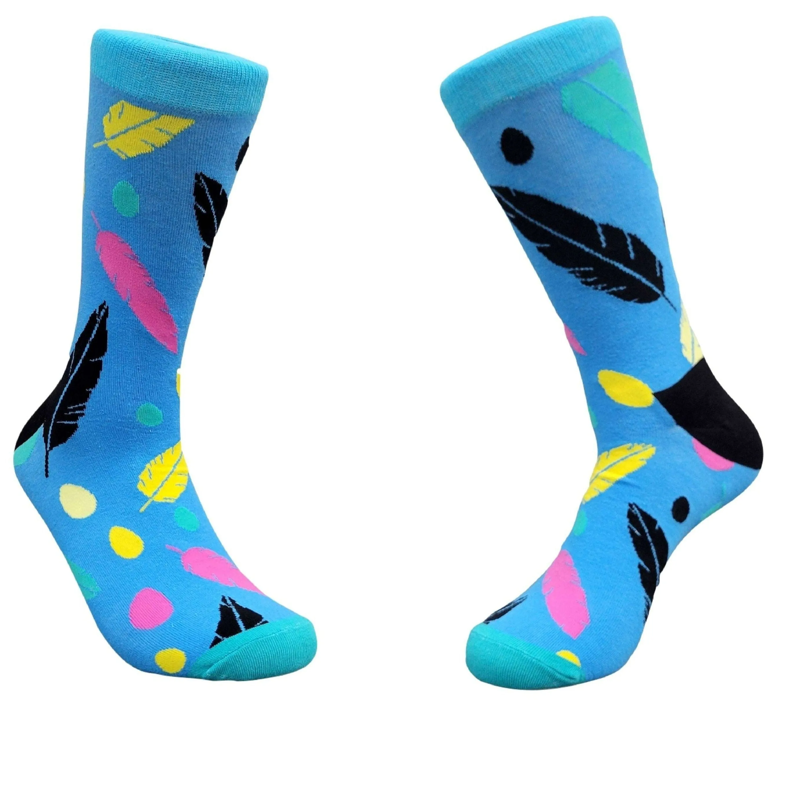 Colorful Feather Pattern Socks from the Sock Panda