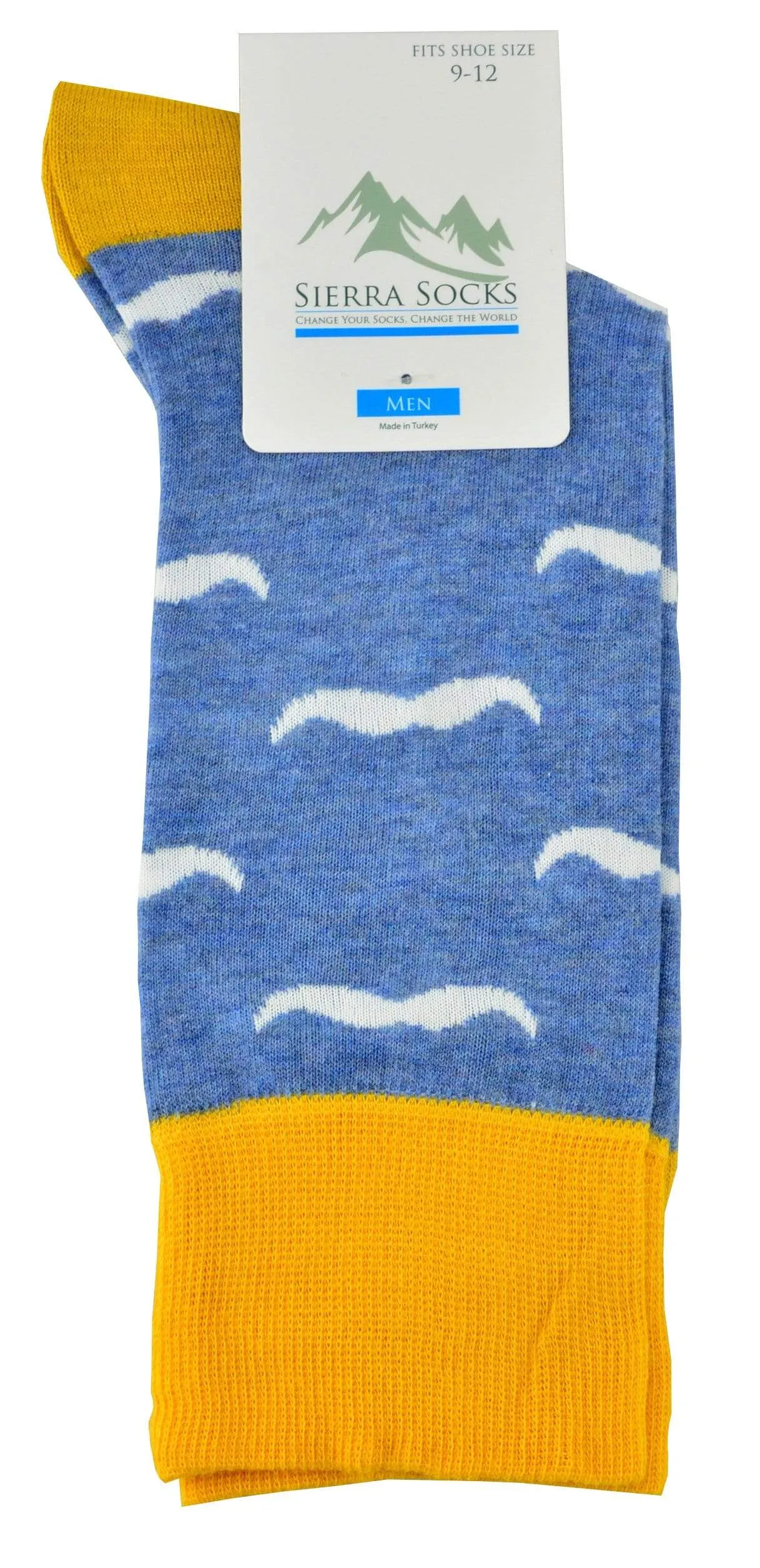 Colorful Men's Crew Socks with Smooth Toe in Combed Cotton