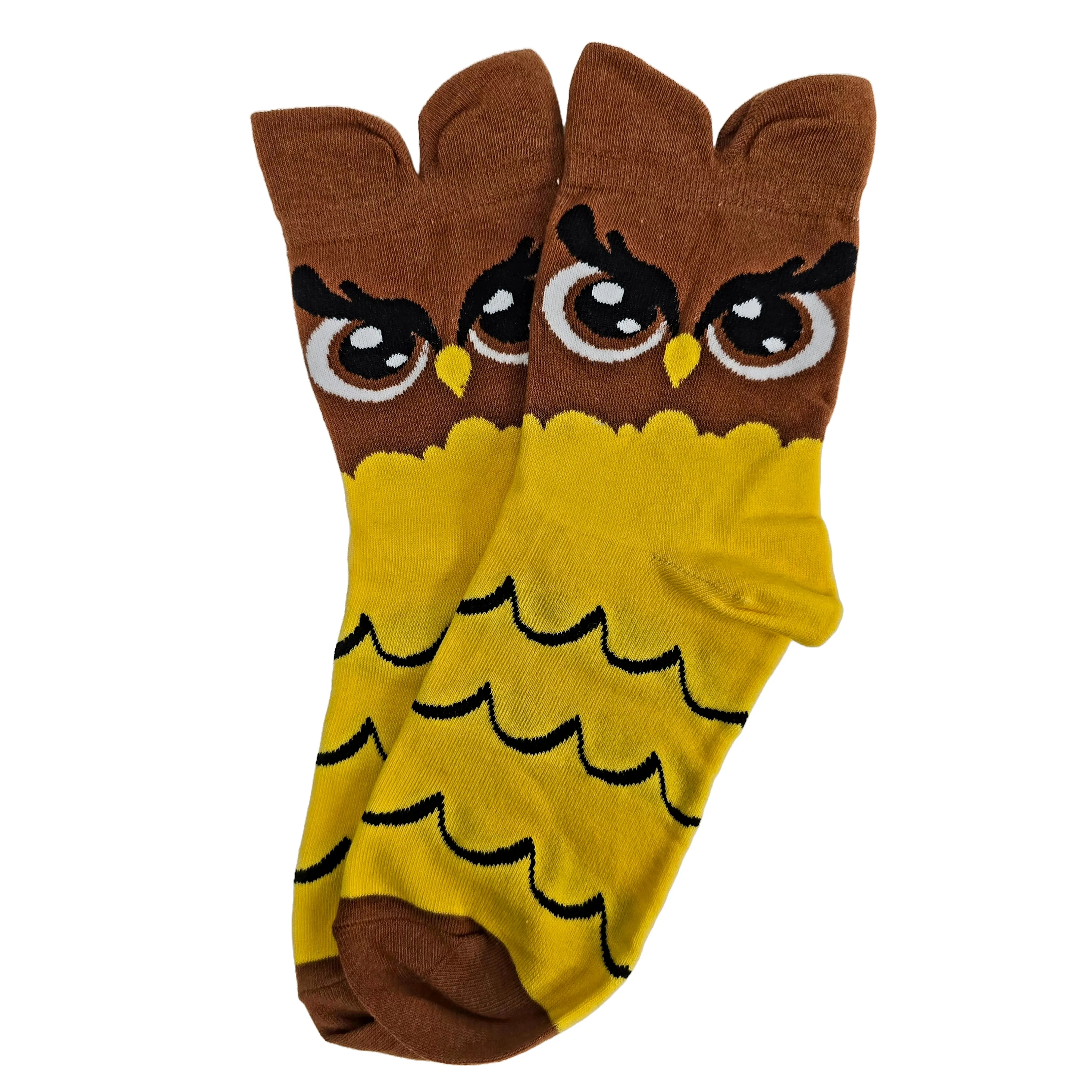 Colorful Owl Crew Socks (Adult Medium - Women's Shoe Sizes 5-10)