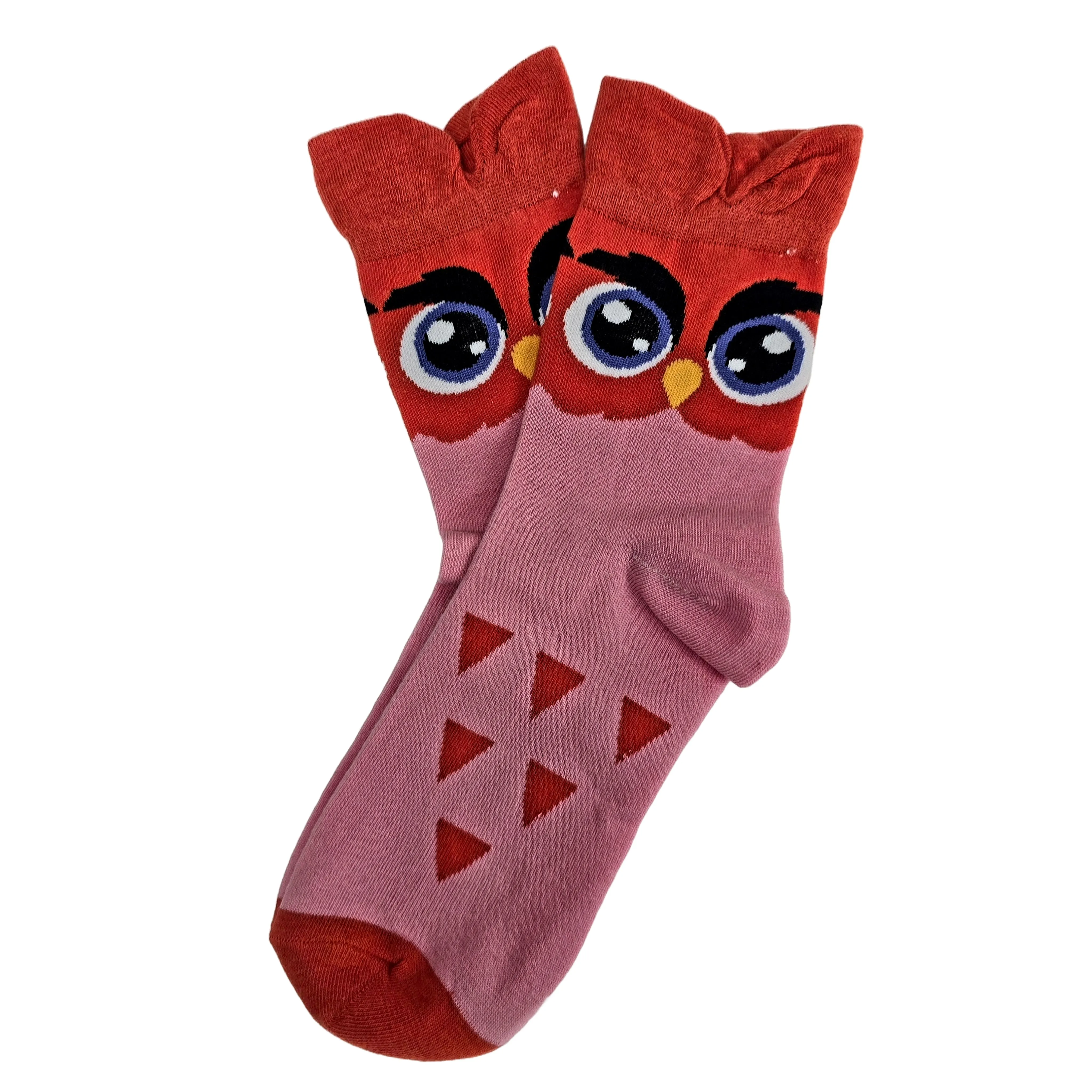 Colorful Owl Crew Socks (Adult Medium - Women's Shoe Sizes 5-10)