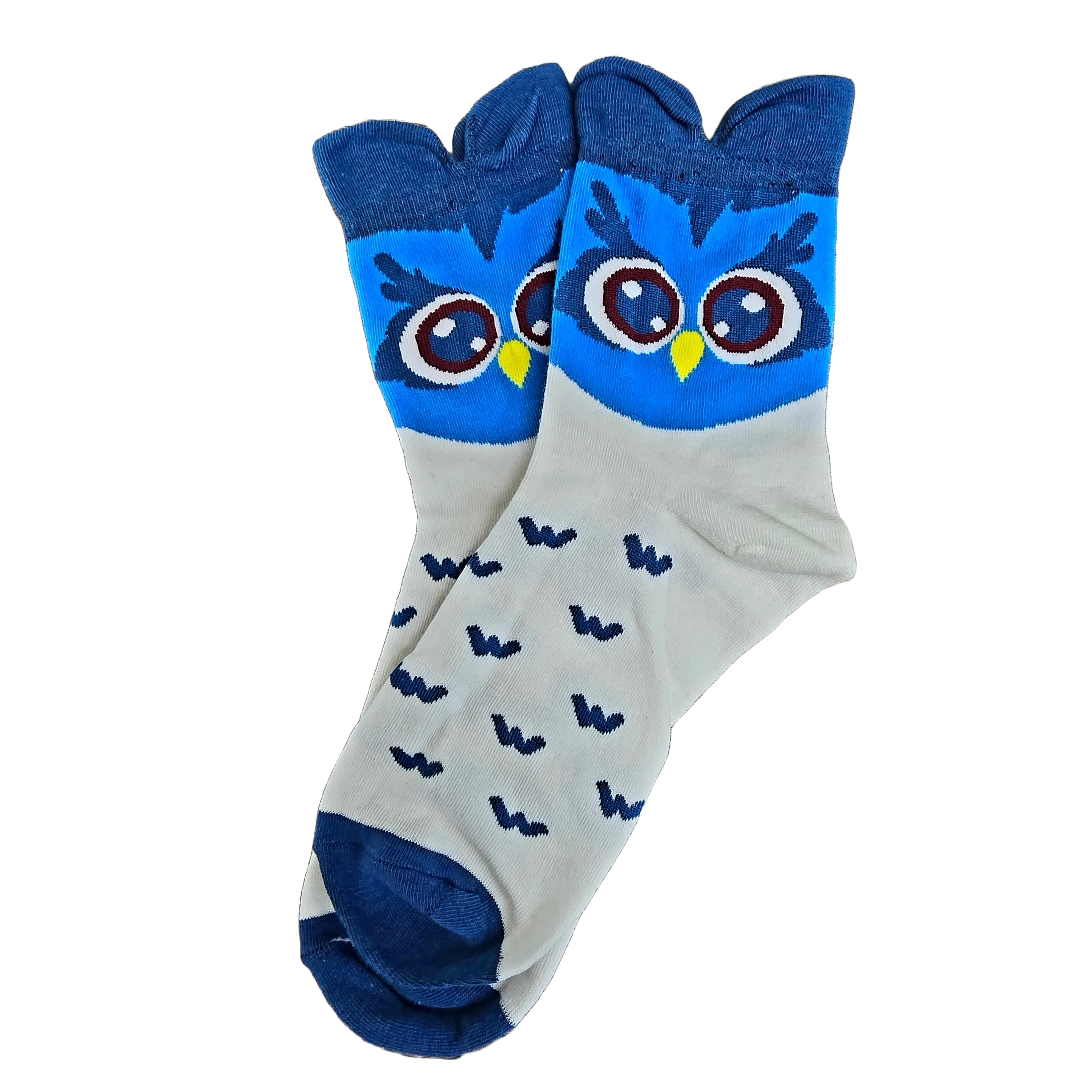 Colorful Owl Crew Socks (Adult Medium - Women's Shoe Sizes 5-10)