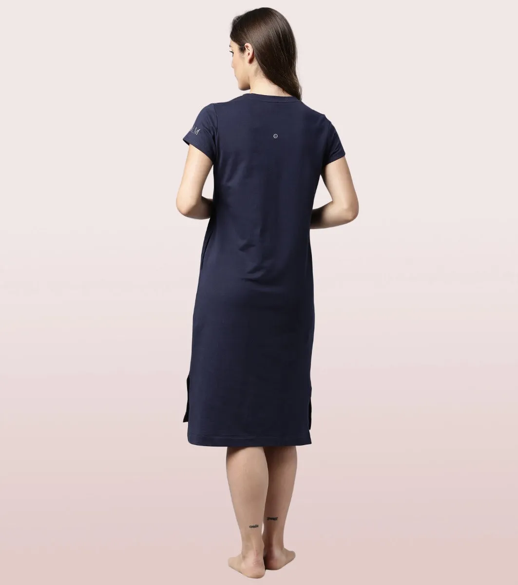 Comfy Dress | Short Sleeve Cotton Terry Lounge Dress