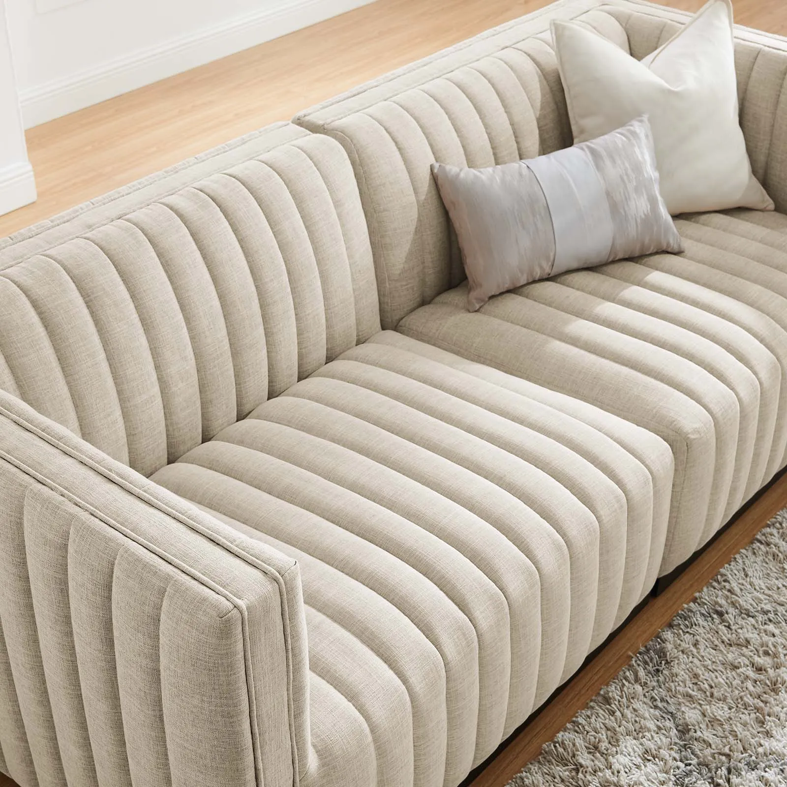 Conjure Channel Tufted Upholstered Fabric Loveseat by Modway