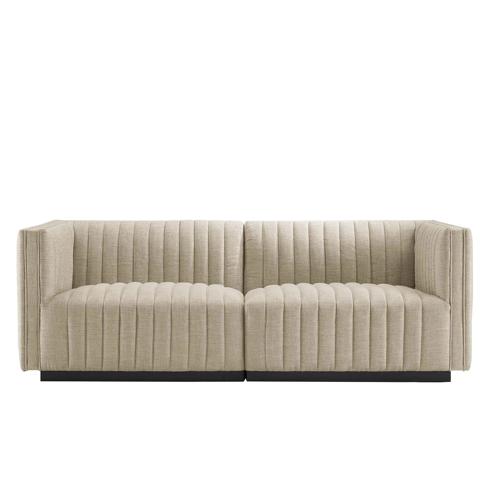 Conjure Channel Tufted Upholstered Fabric Loveseat by Modway