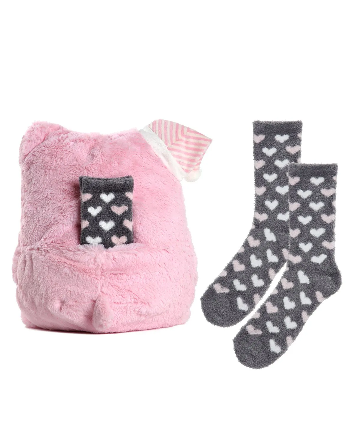 Cozy Buddies Stuffed Owl with Matching Heart Sock