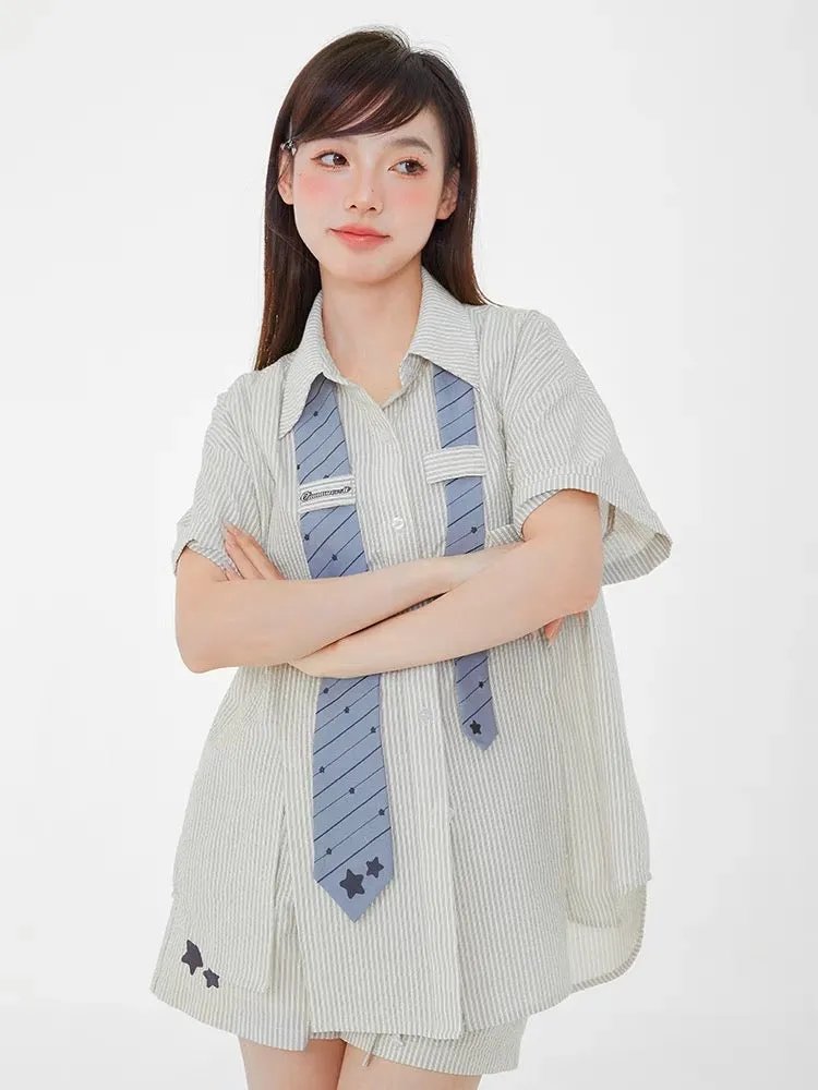 Cute Cinnamoroll College Style Striped Tie