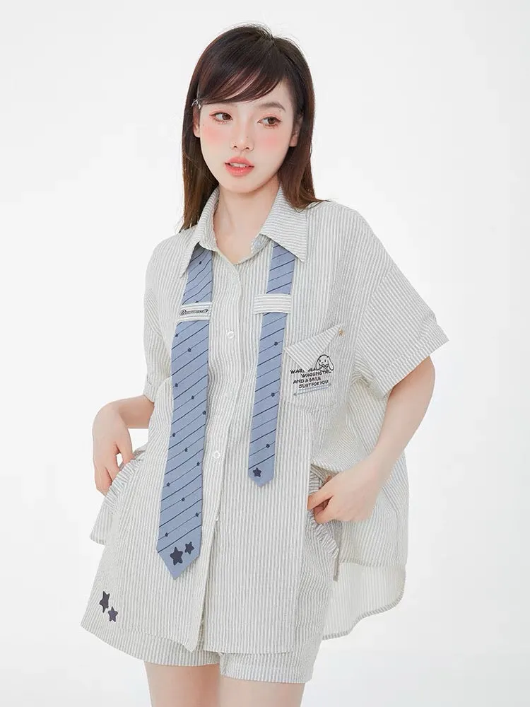 Cute Cinnamoroll College Style Striped Tie