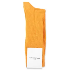 Democratique Socks Originals Fine Rib Organic Cotton Soft Orange