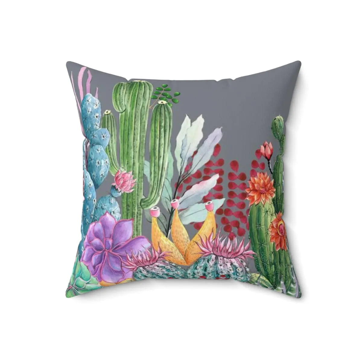 Desert Garden Polyester Square Pillow