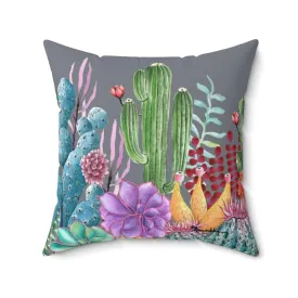 Desert Garden Polyester Square Pillow