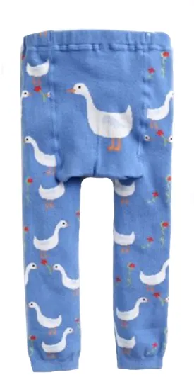 Eva & Elvin Girl's Blue Tights Cotton Duck