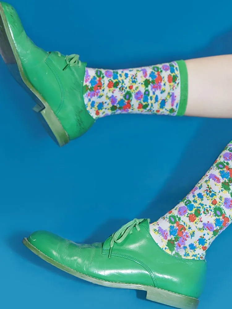 Floral Flower Pixel Socks 2-piece set【s0000002102】