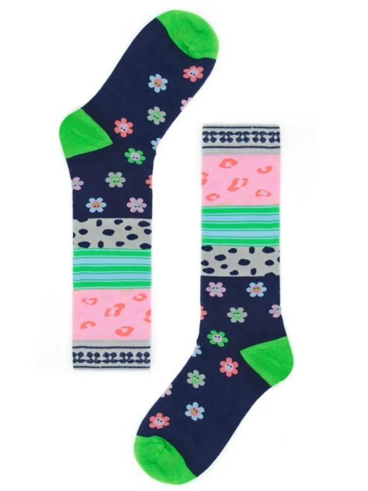 Flowers fun leopard pattern dots socks【s0000002069】