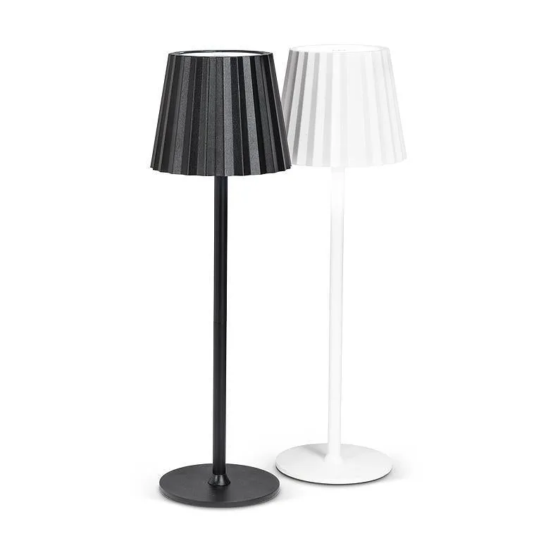 Fluted Shade LED Table Lamp - White