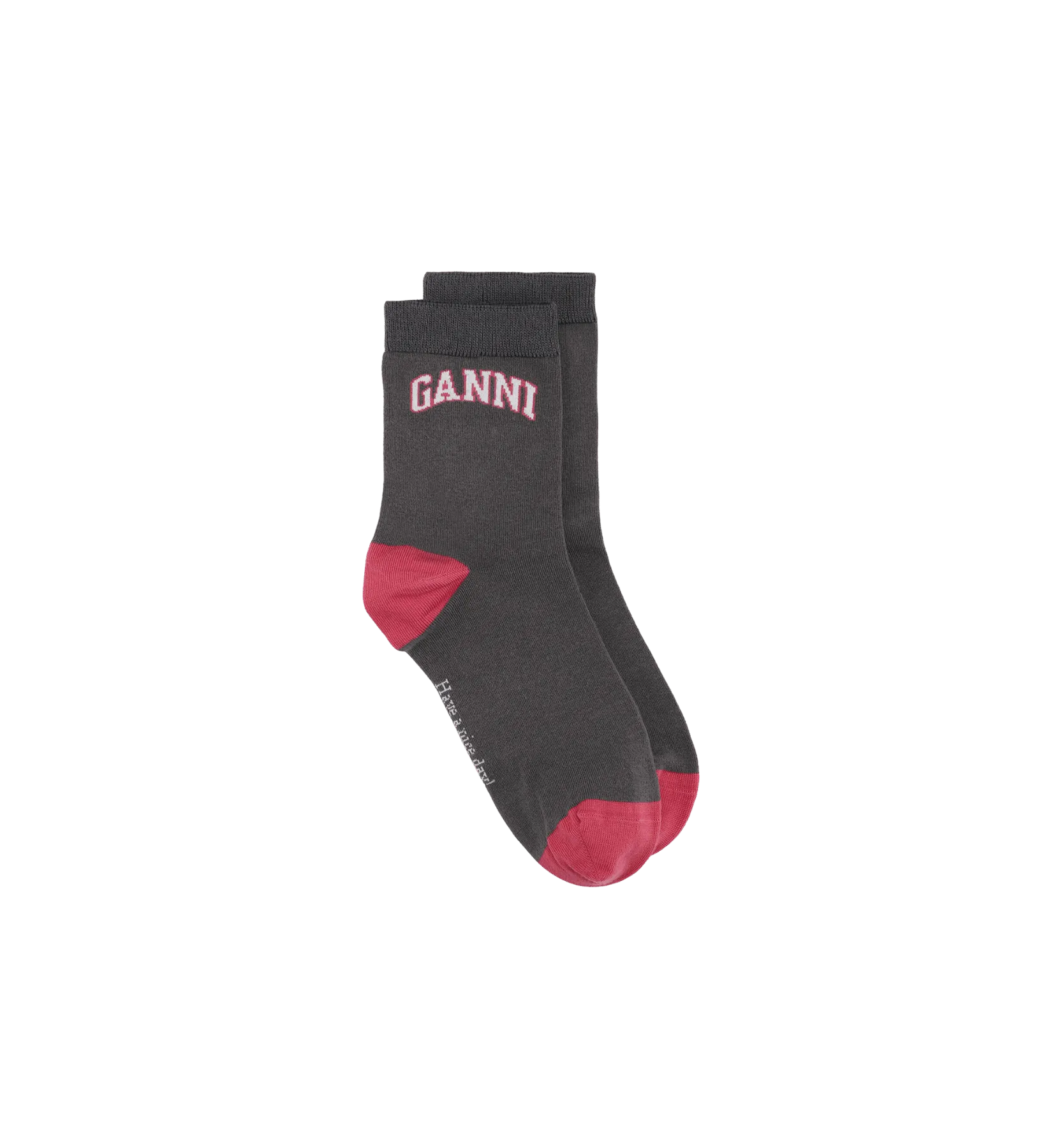 GANNI Black Print Socks