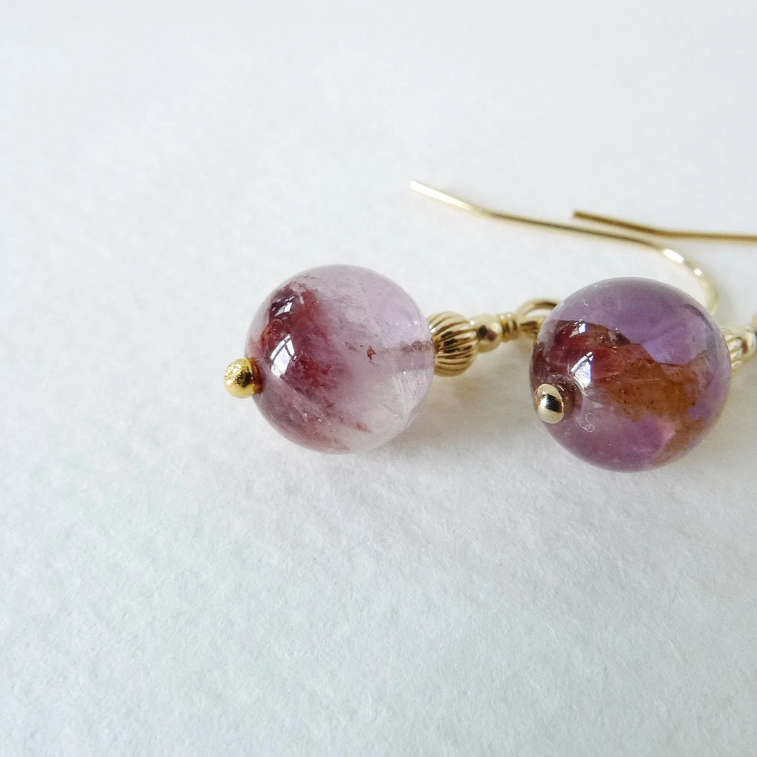 Genevieve Earrings / Phantom Amethyst