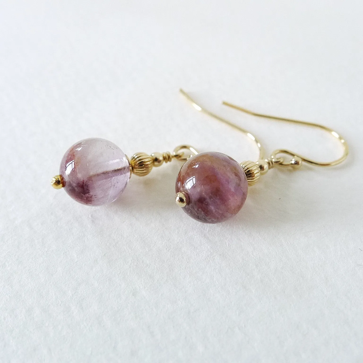 Genevieve Earrings / Phantom Amethyst