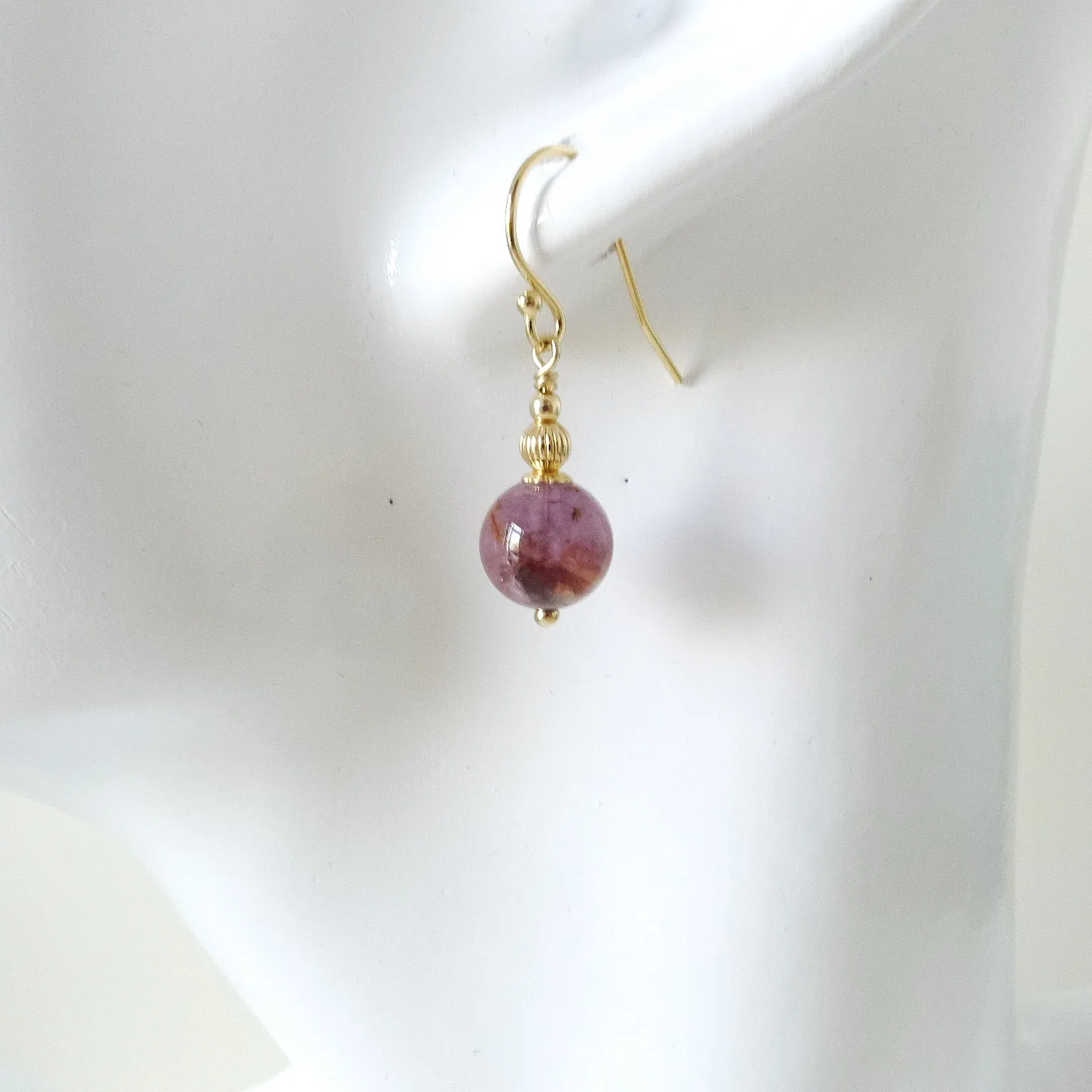 Genevieve Earrings / Phantom Amethyst