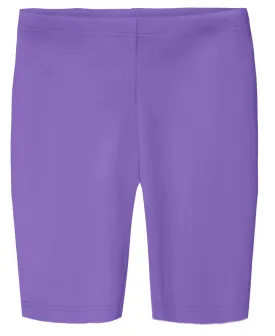 Girls Soft Cotton Long Bike Shorts | Deep Purple