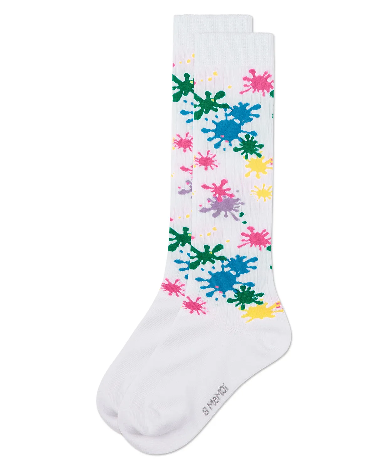 Girls Stretch Cotton "Splatter Paint" Knee Sock