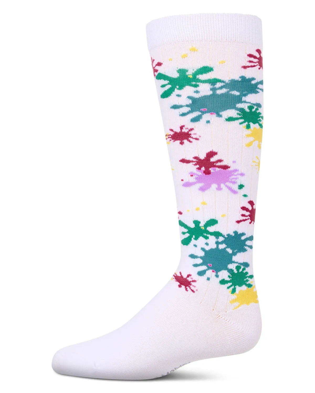 Girls Stretch Cotton "Splatter Paint" Knee Sock