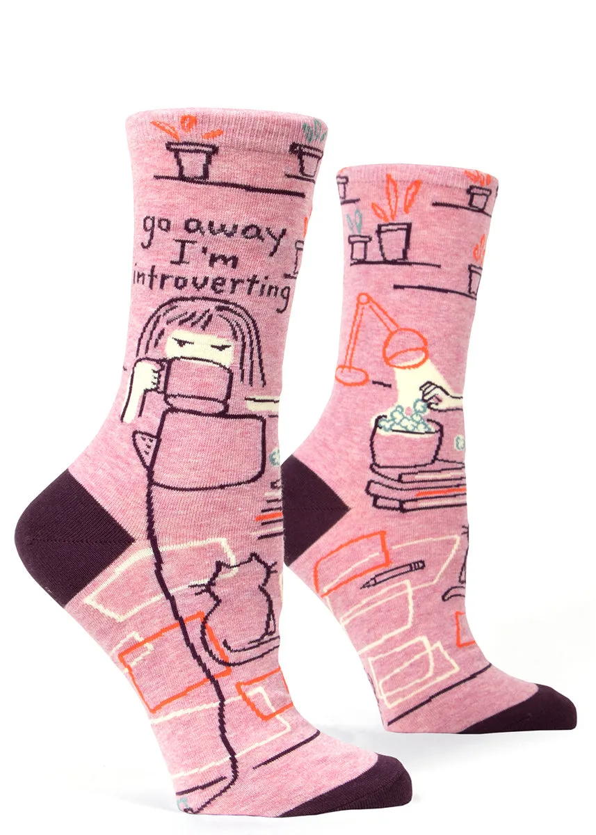 Go Away I'm Introverting Women's Crew Socks