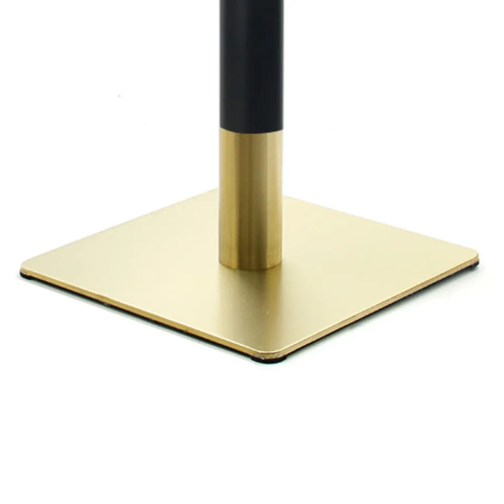 Gold Black Stainless Steel Two-Tone Square Table Base