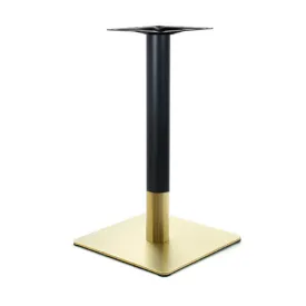 Gold Black Stainless Steel Two-Tone Square Table Base