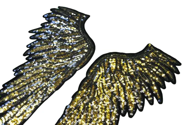 Golden Glory Wing Sequins Patch(Set of 3)