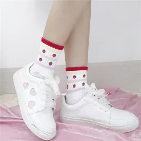 Harajuku Strawberry Printed Socks