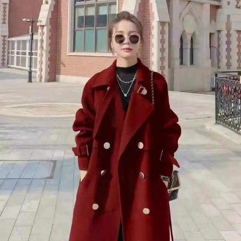 Hepburn Long Red Overcoat Jacket