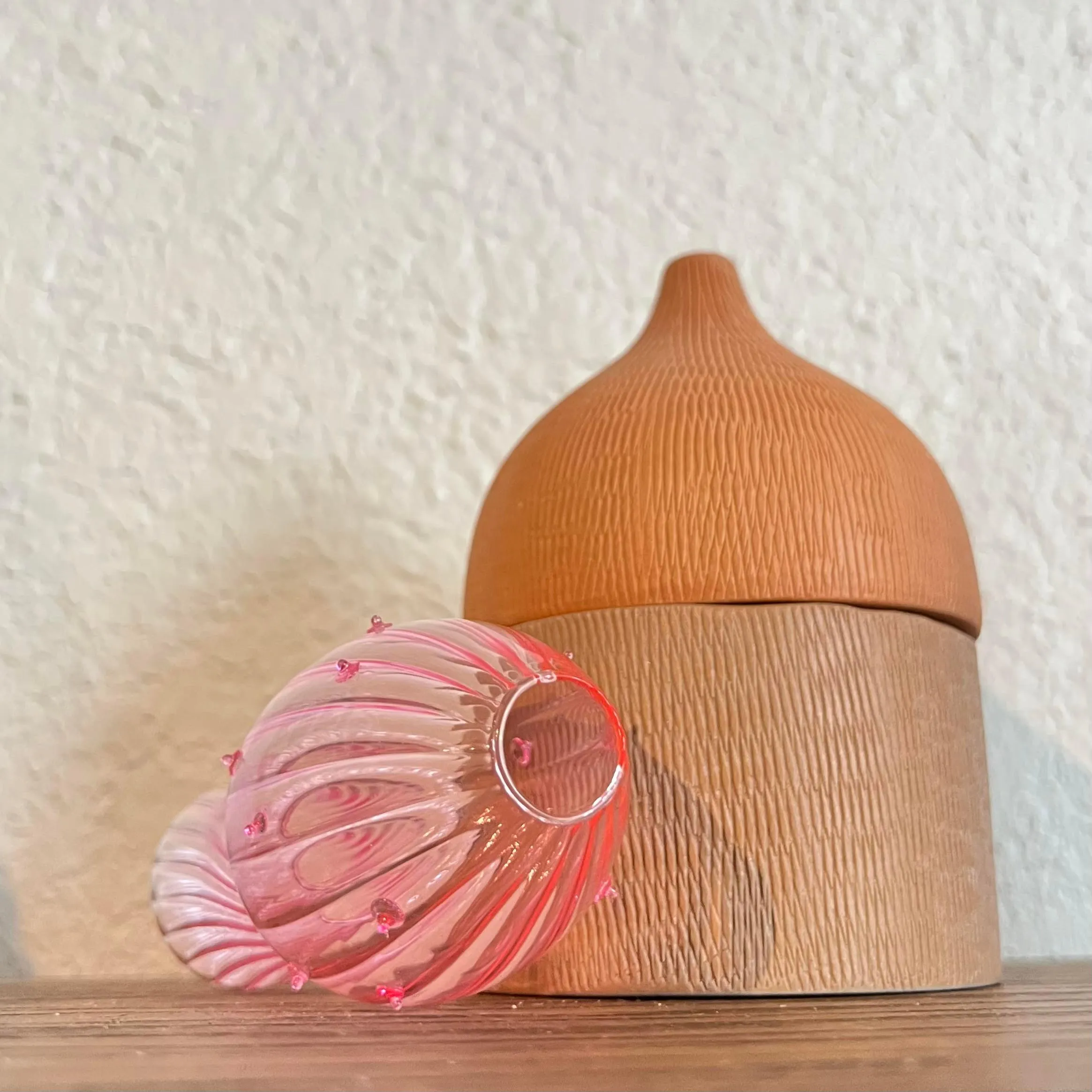 Hot Pink Mushroom Vase