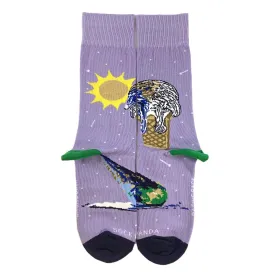 Ice Cream Cone Earth Socks from the Sock Panda (Adult Small -  Shoe Sizes 2-5)