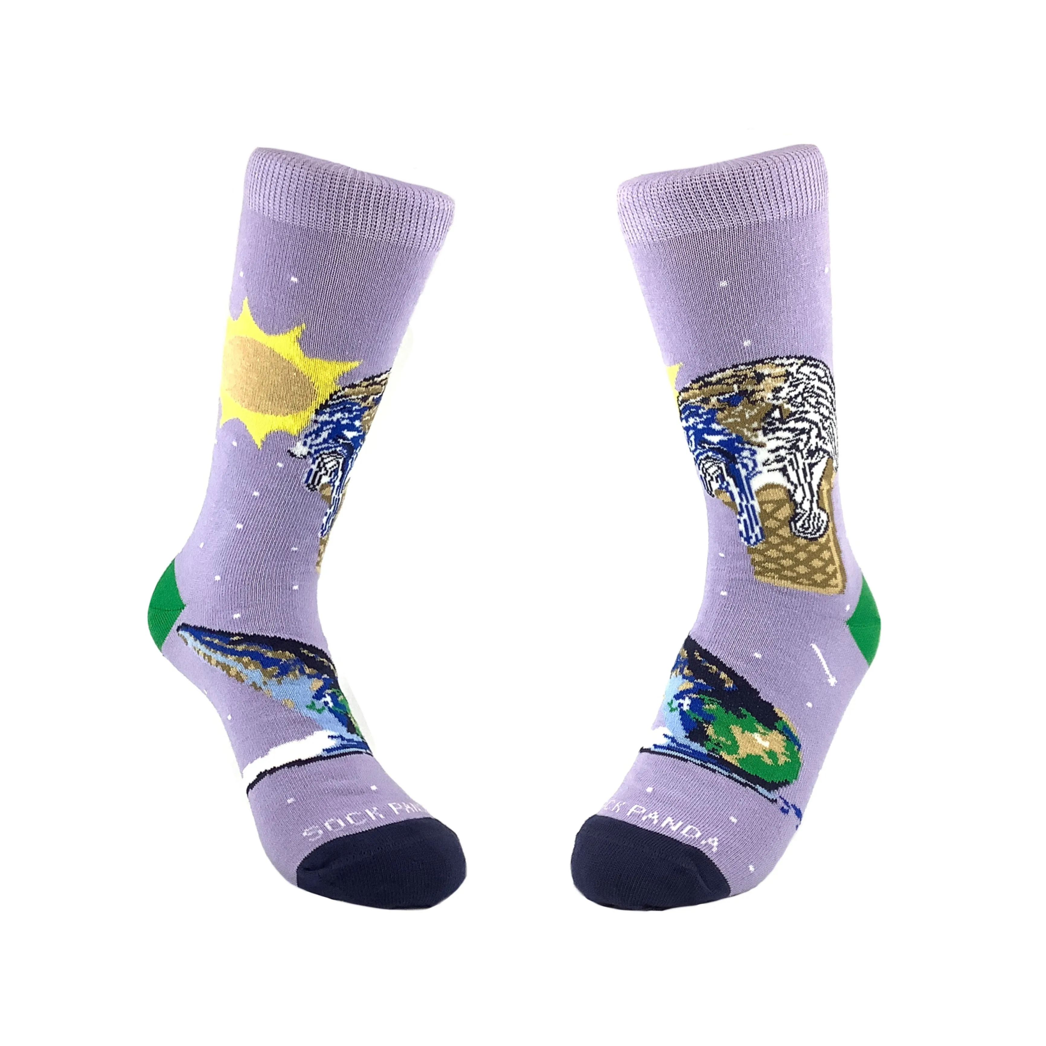 Ice Cream Cone Earth Socks from the Sock Panda (Adult Small -  Shoe Sizes 2-5)