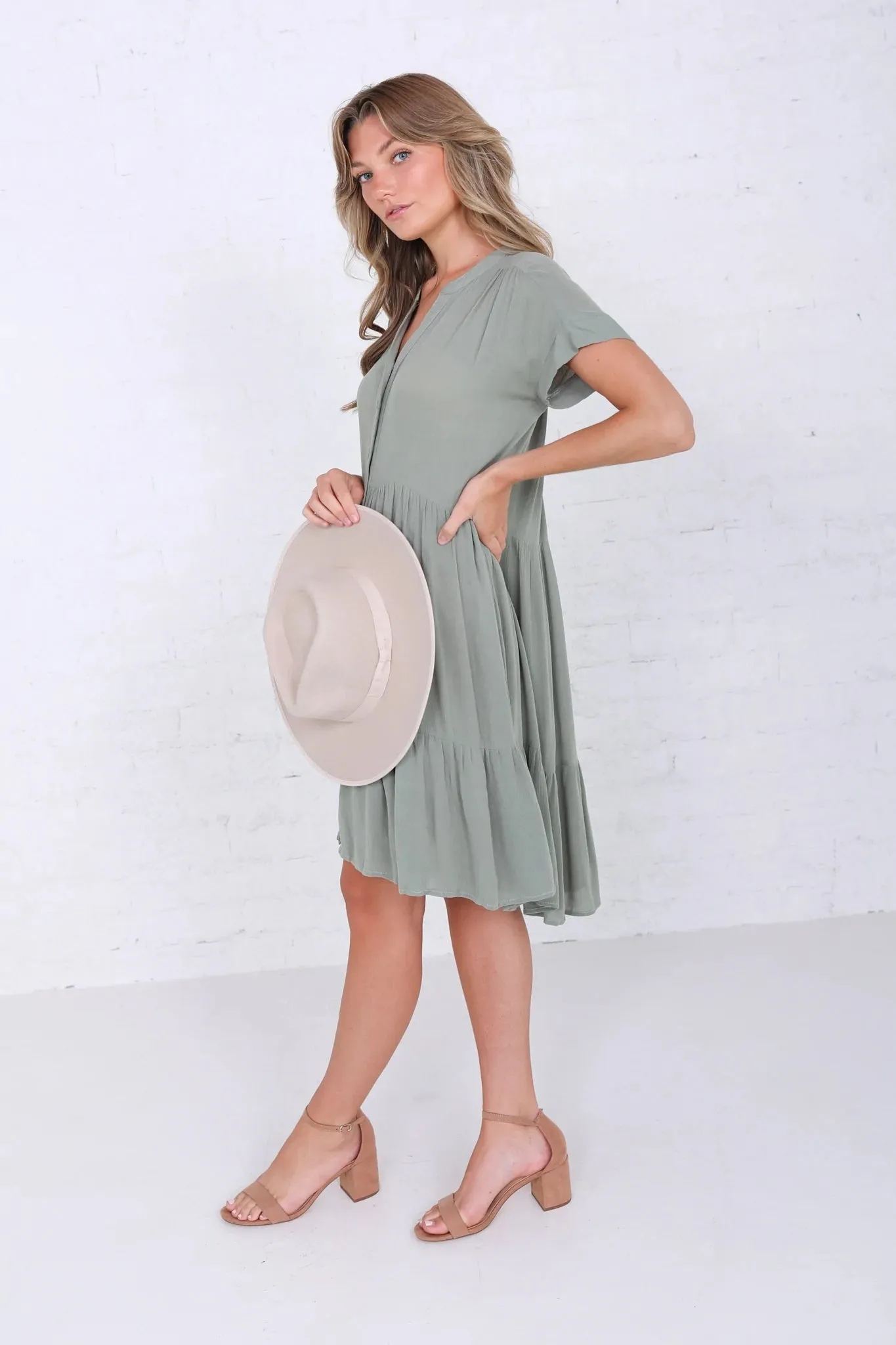 Ida Flowy Dress in Forest Green (XS-XXL)