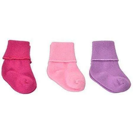 Infant Booties - Turn Cuff Combed Cotton (6 Pair Pack)