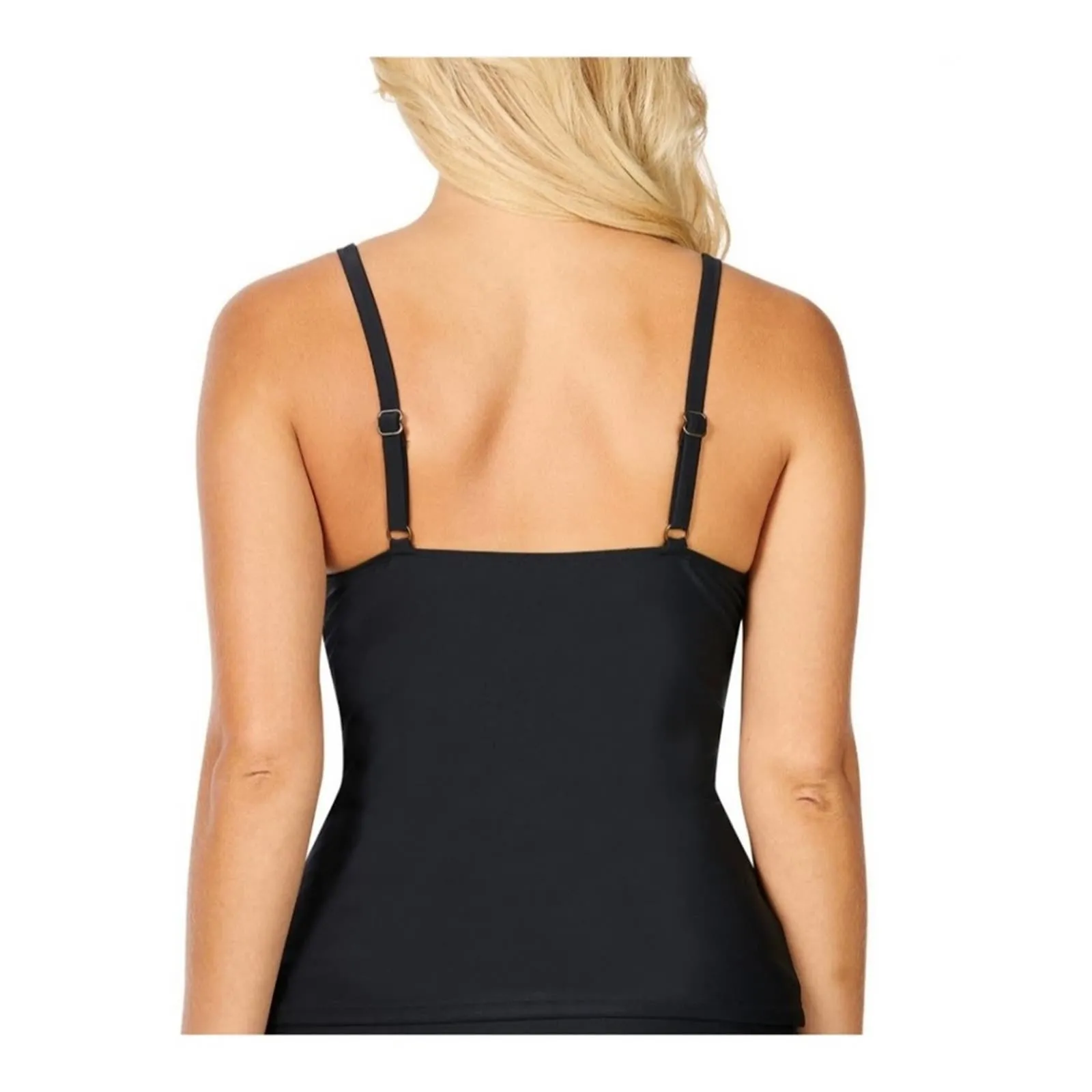 Island Escape Puerto Azul Push-up Underwire Tankini Swim Top Black