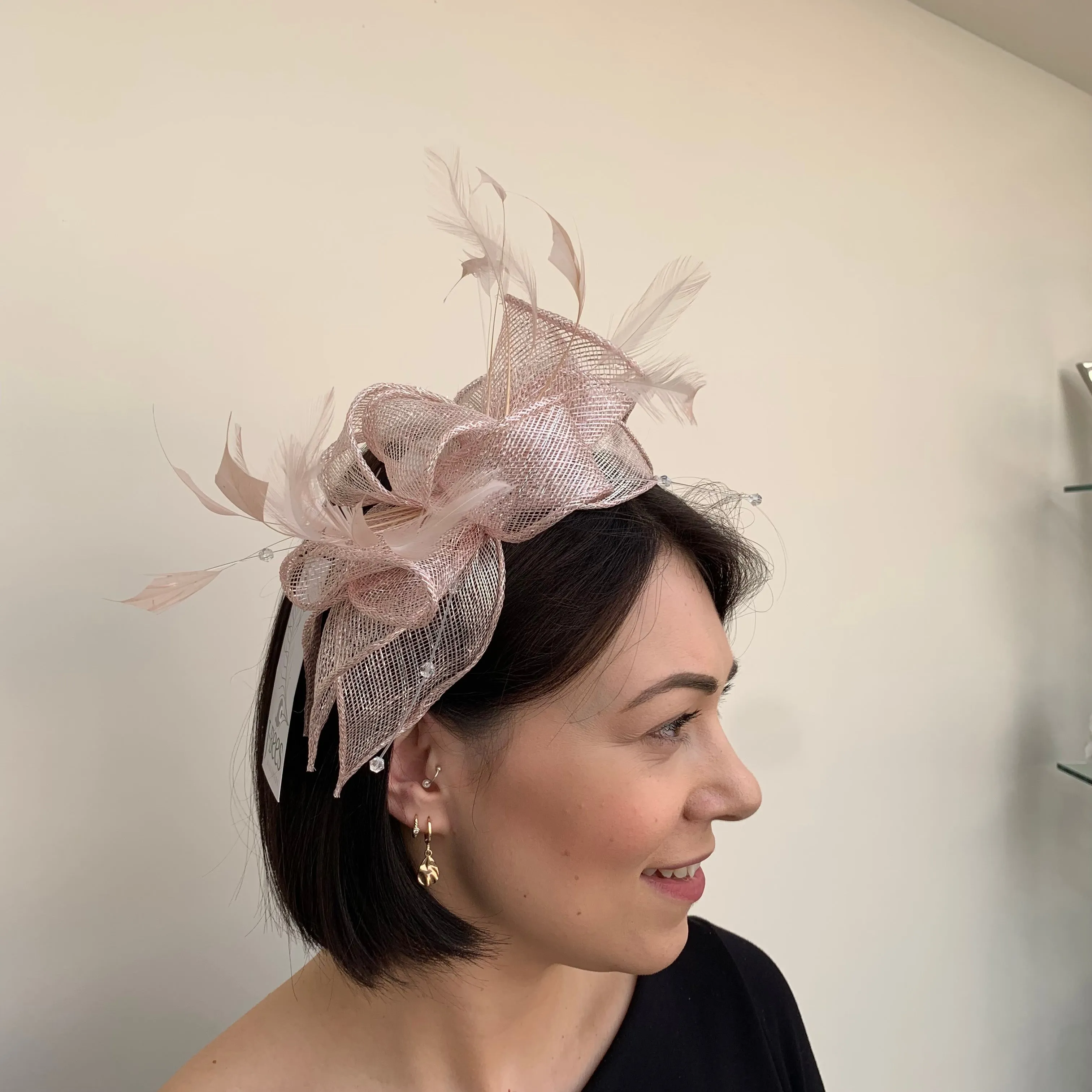 J Bees JB23/318 Fascinator in Pinks