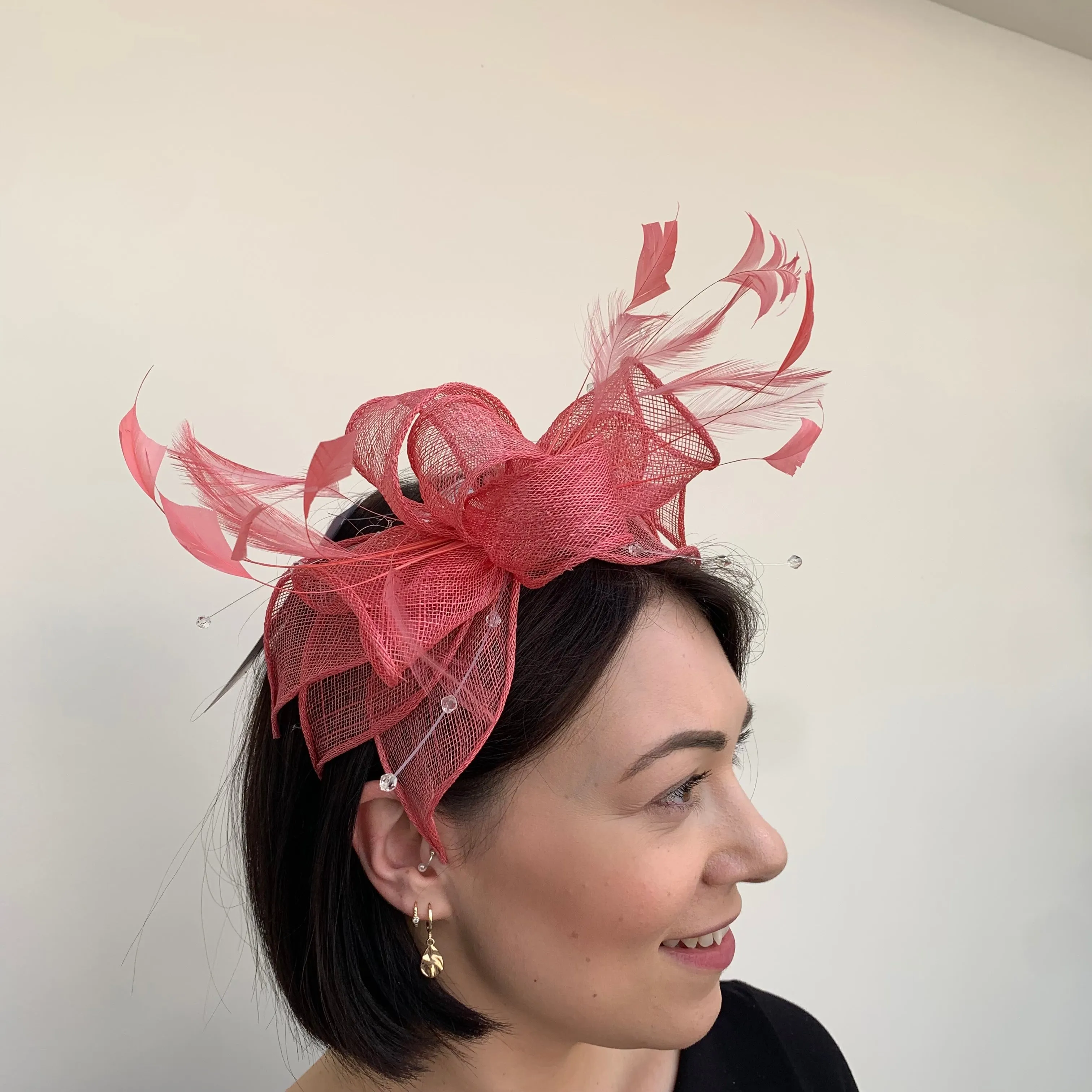 J Bees JB23/318 Fascinator in Pinks