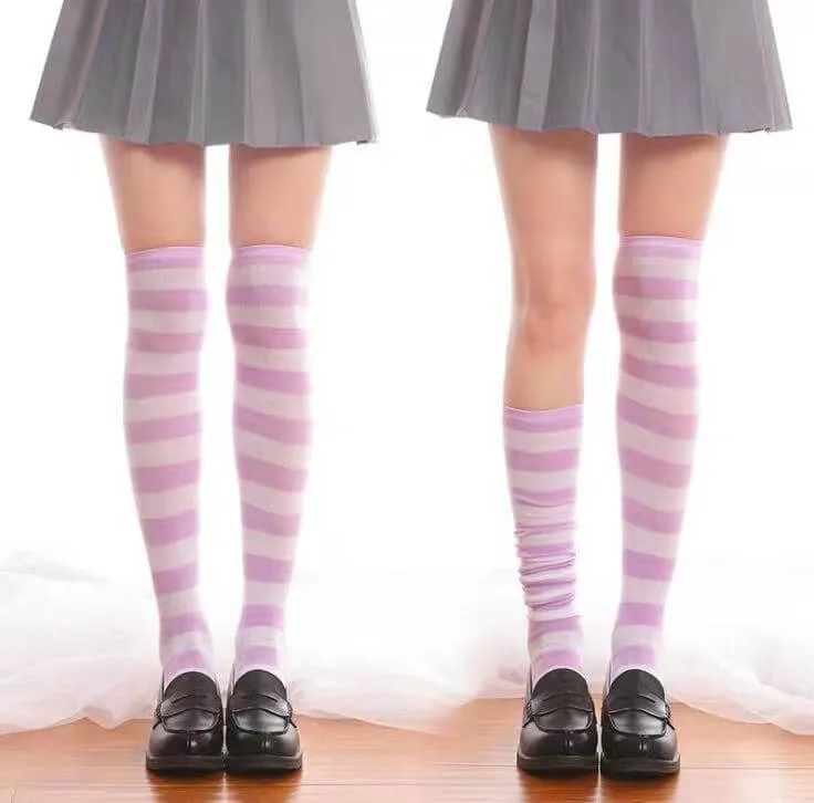 JAPANESE COS STRIPED KNEE SOCKS BY64023