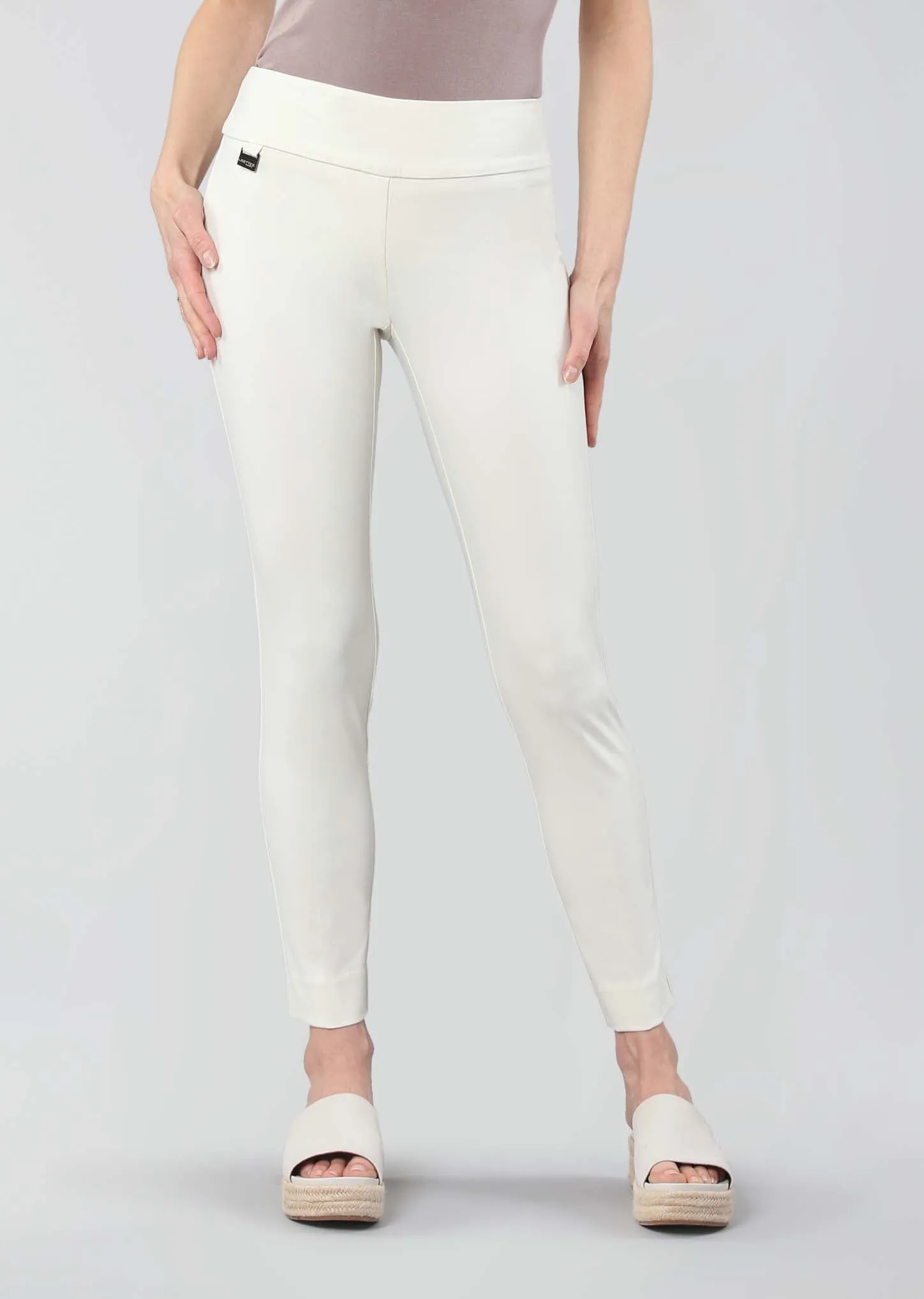 Kathryne Fabric 28'' Slim Ankle Pant With Slits