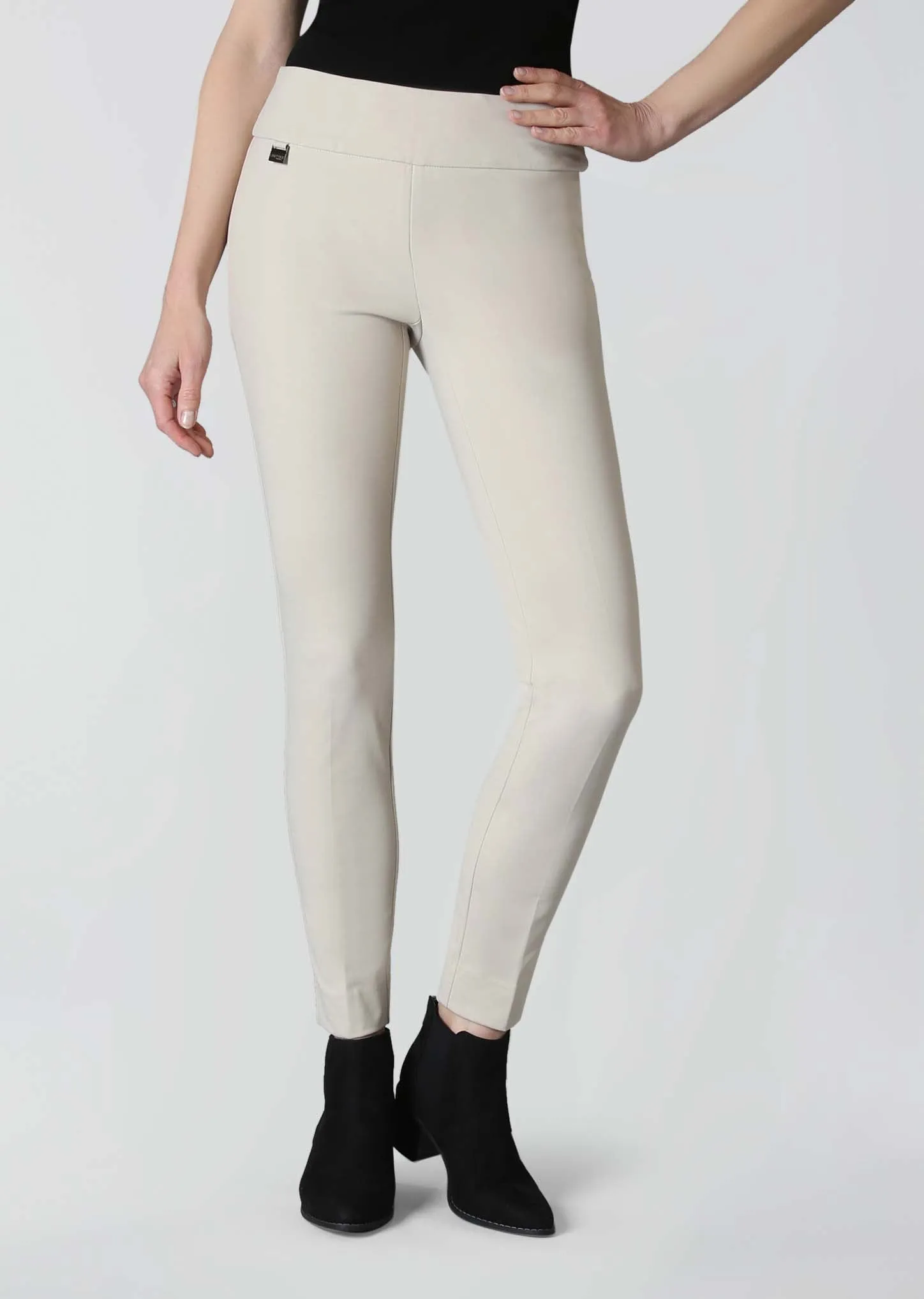 Kathryne Fabric 28'' Slim Ankle Pant With Slits