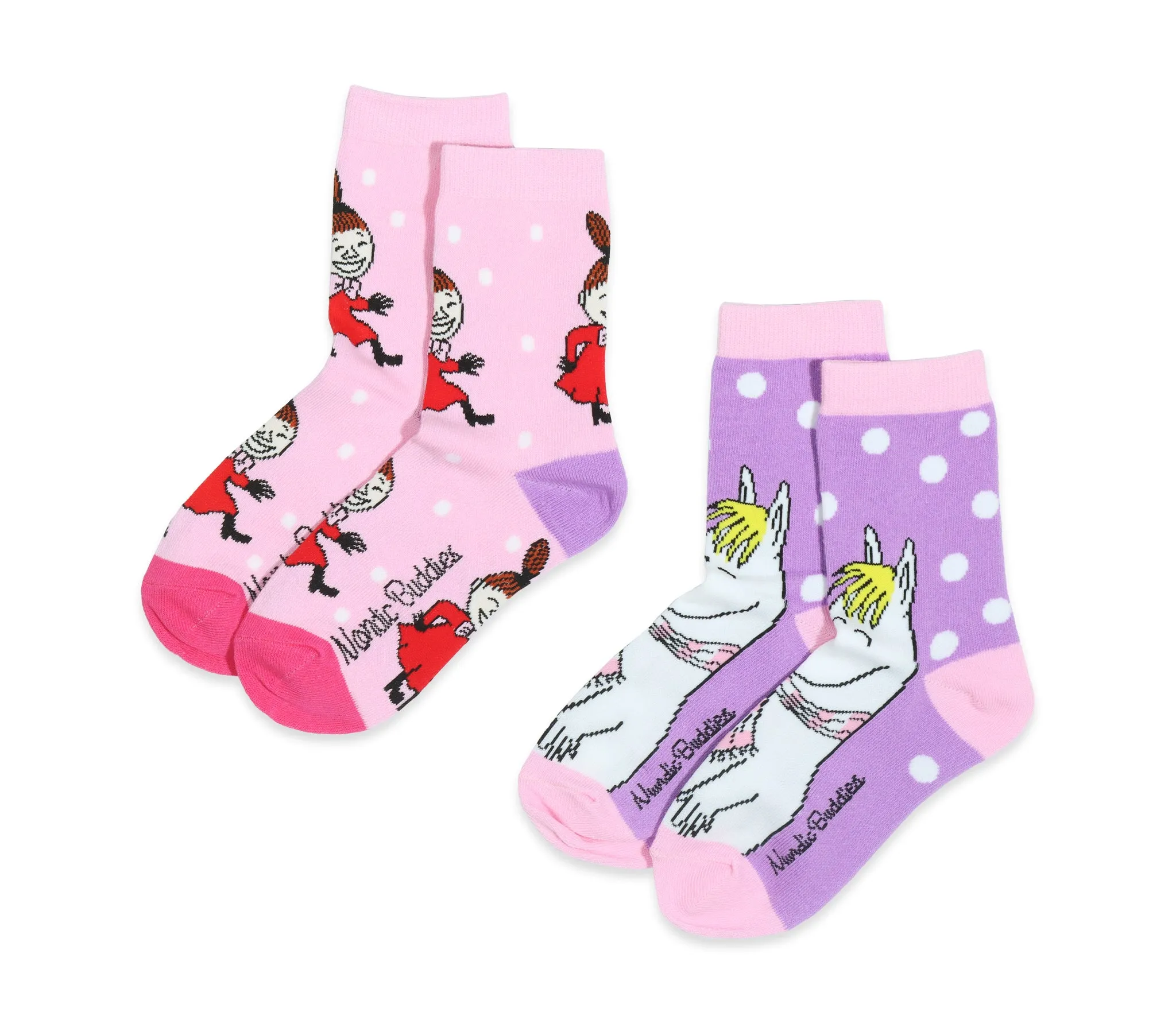 Kids Double Pack Snorkmaiden and Little My Socks - Pink and Lilac