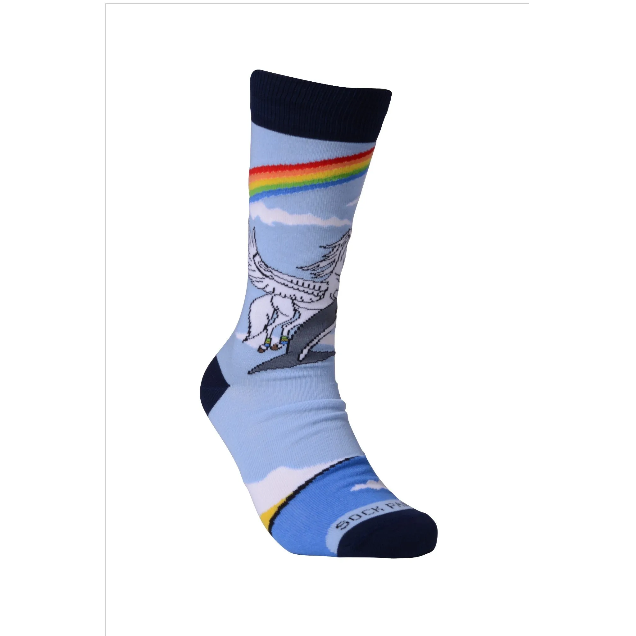 Land of Dreams Socks - Fire Breathing Unicorn on a Dolphin!