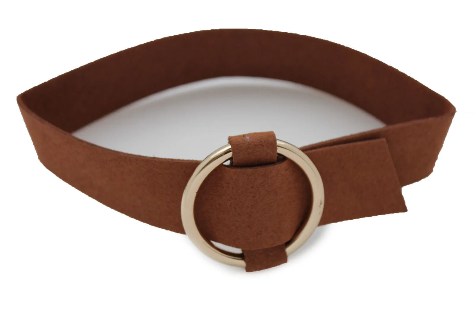 Leather Fabric Choker Necklace Ring