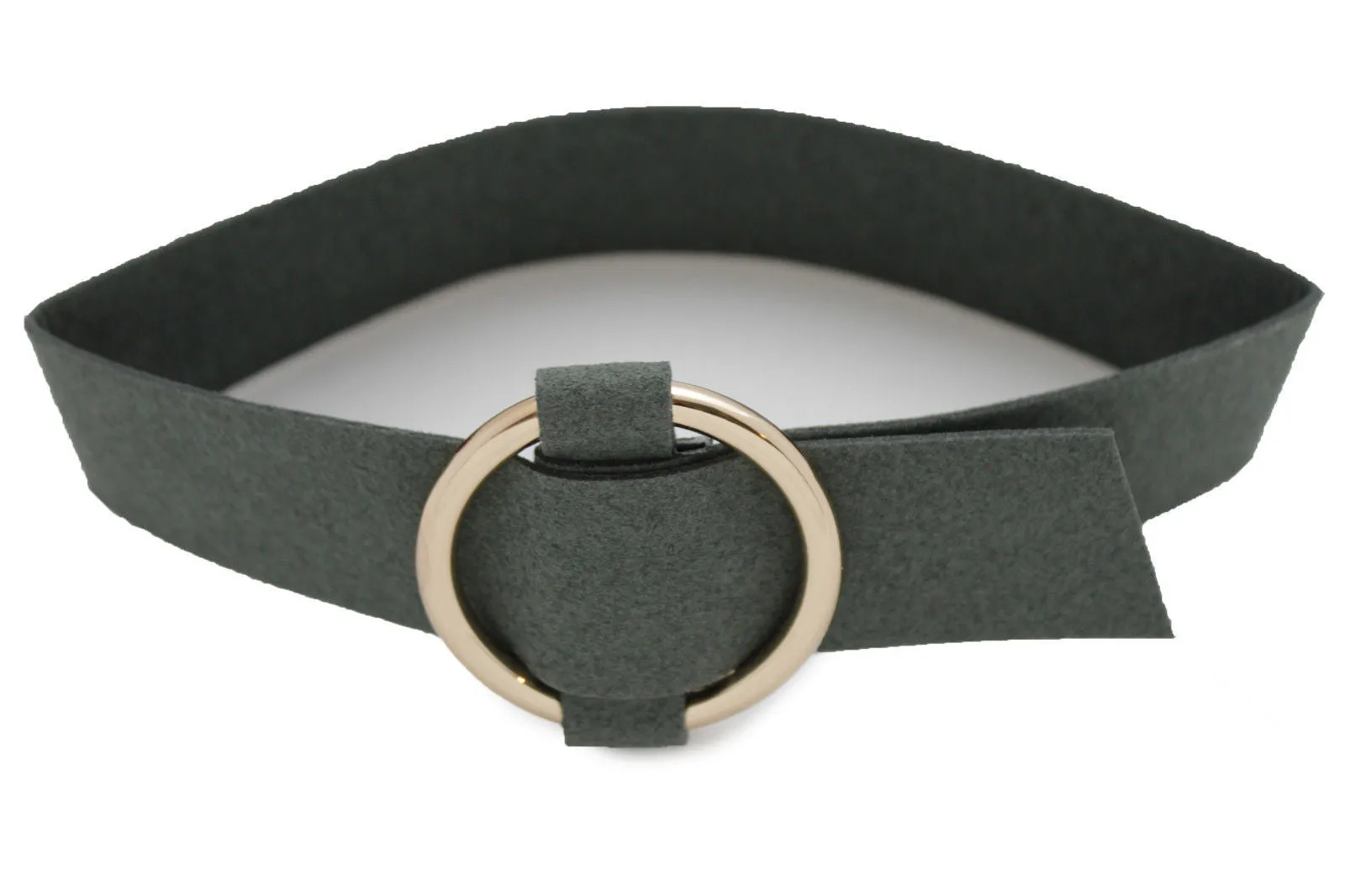 Leather Fabric Choker Necklace Ring