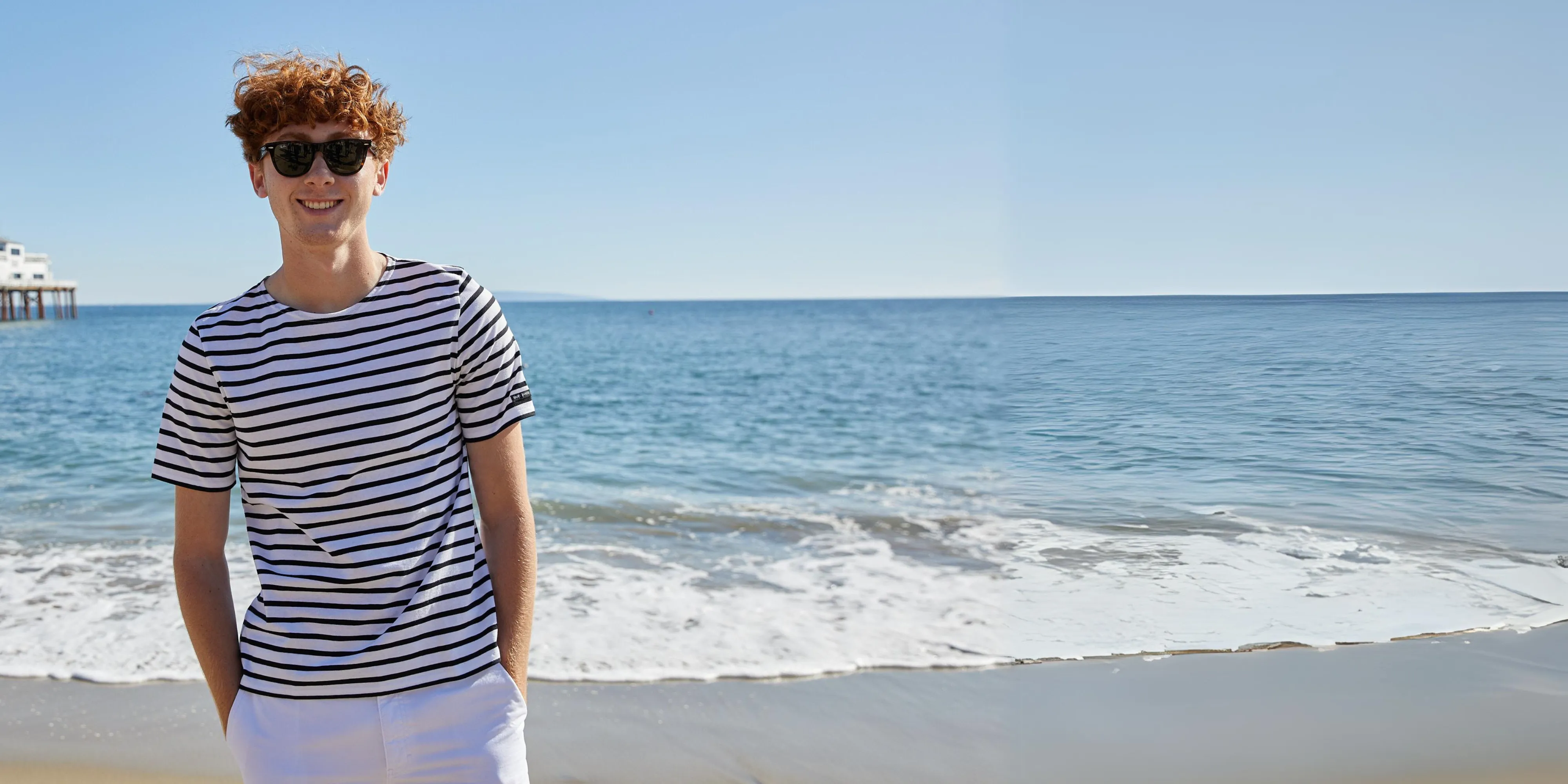 LEVANT MODERN - Breton Stripe Short Sleeve Shirt | Soft Cotton | Unisex Fit (WHITE / BLACK)