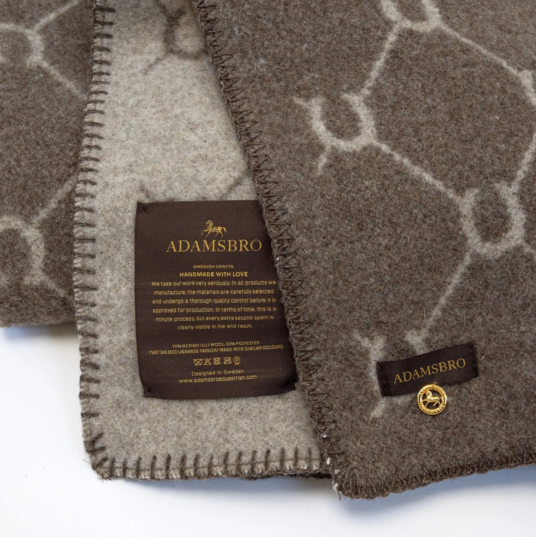 Luxe Merino Throw Mud Brown & Beige