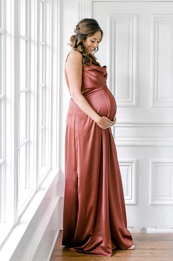 Maternity Skye Satin Dress | Made To Order