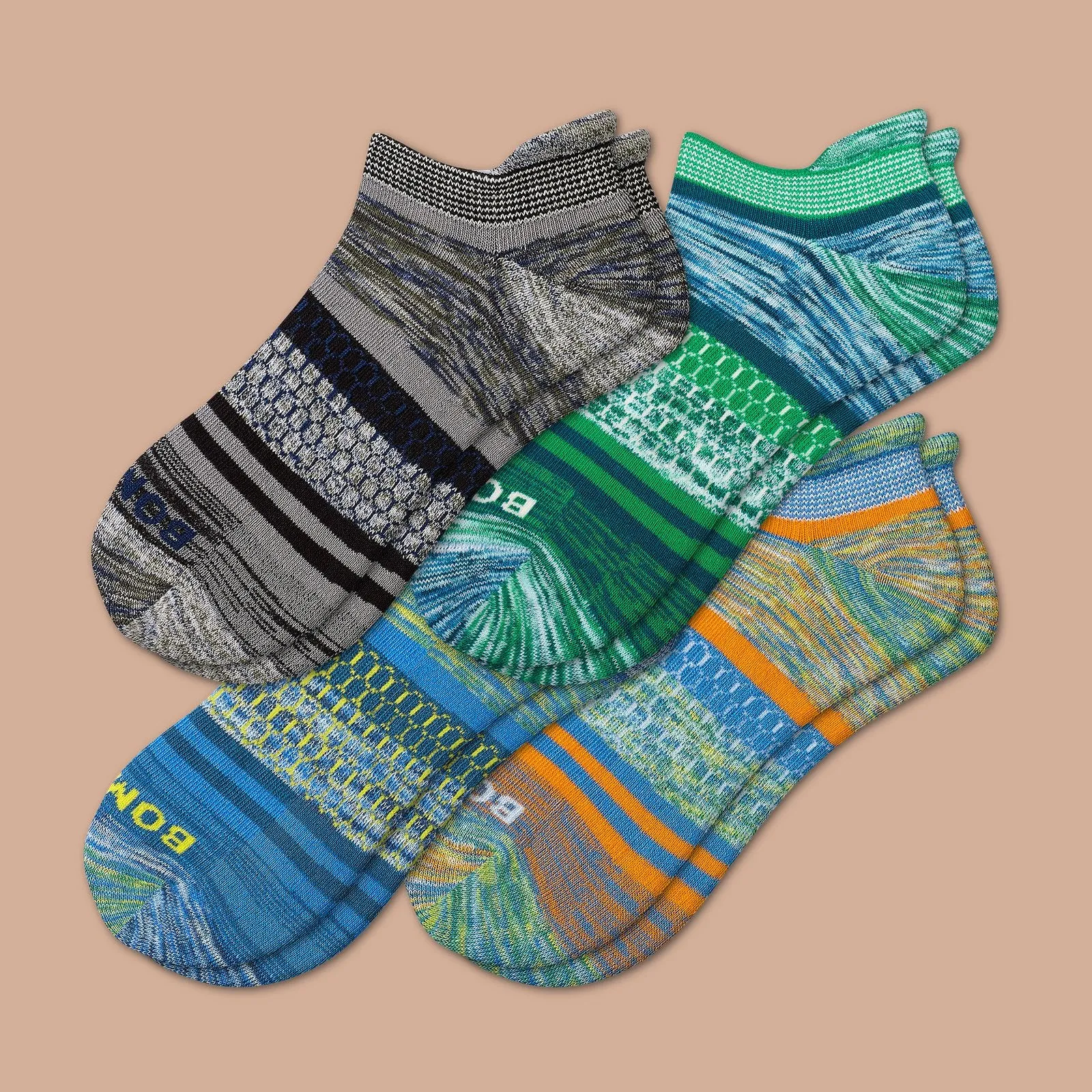 Men's Brush Stripe Ankle Sock 4-Pack